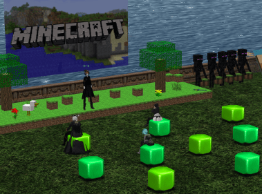 The stage is set at VSTE in Second LIfe for the Minecraft and More discussion on Monday night